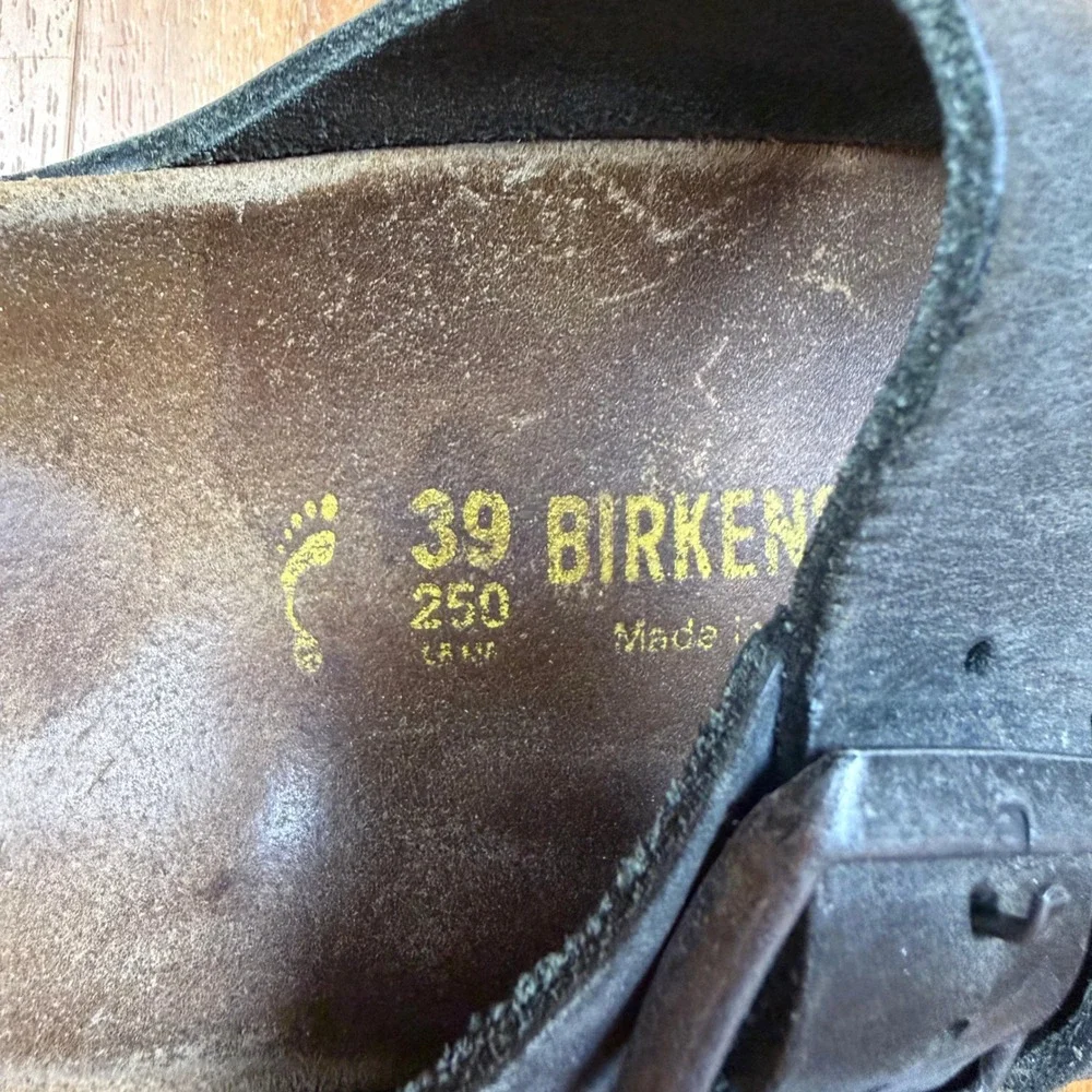 Birkenstock Arizona Oiled Leather Sandals Black DarKGrey Mens 6Womens 8 39 L8 M6